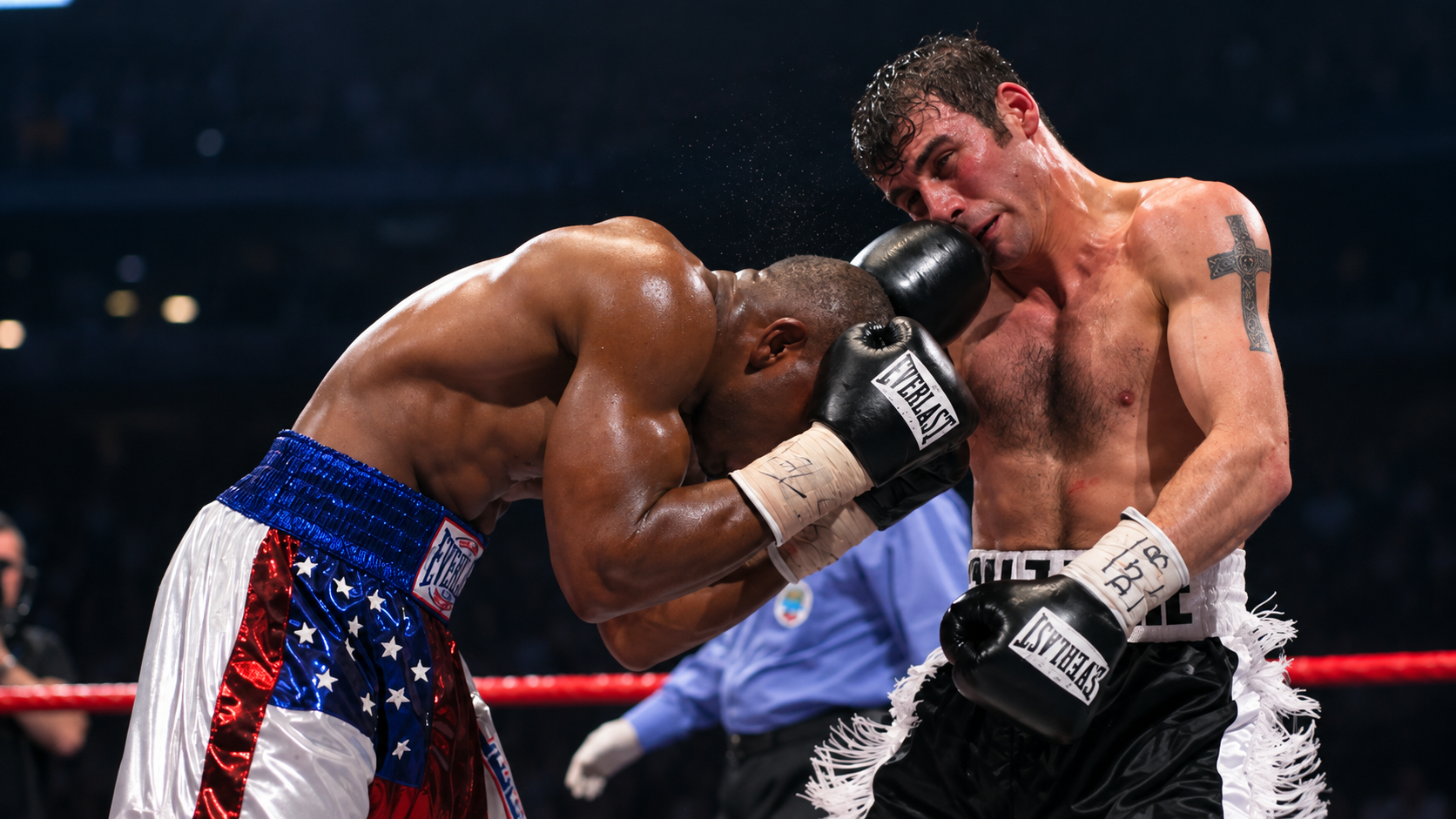 Jeff Lacy, IBF super-middleweight champion, in action during a world title fight